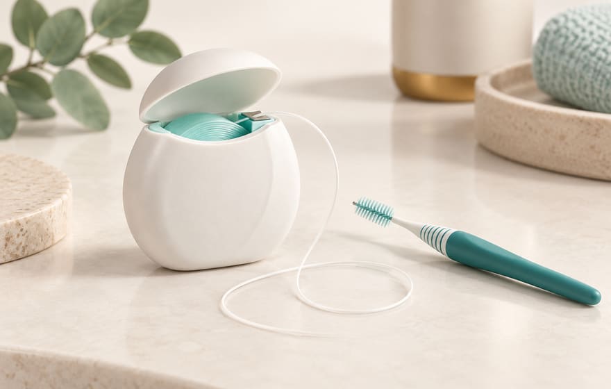 How to floss: interdental brushes, water flossers and the right order — illustration